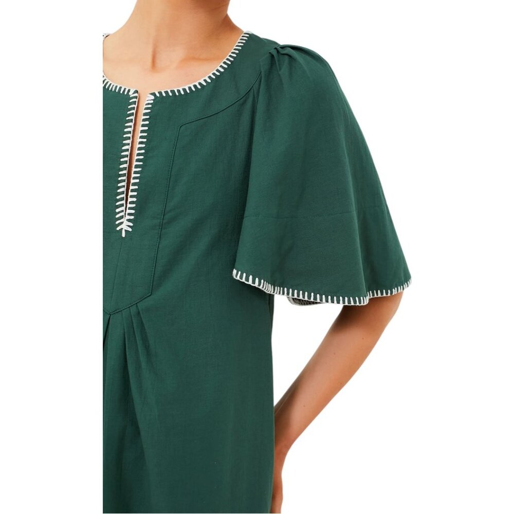 Tuckernuck Pomander Place Green Stitch Finley Flutter Sleeve Dress - Picture 4 of 5